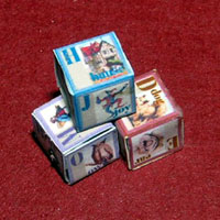 1 inch scale: child's alpha stack blocks