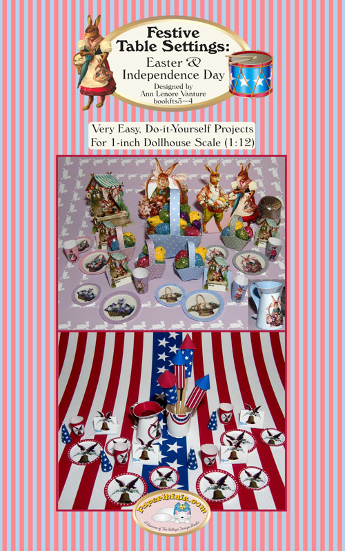 Eater & Fourth of July table settings 1:12 dollhouse scale