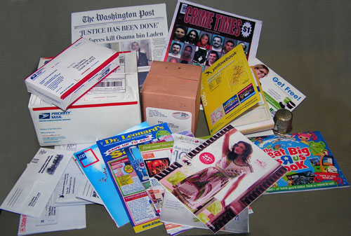 1:3 scale digital files of junk mail and newspaper