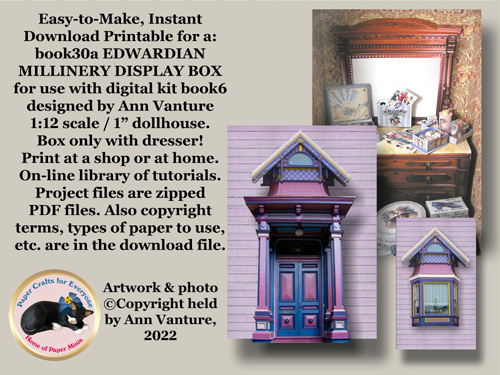 display box for Edwardian millinery kit 1:12 scael