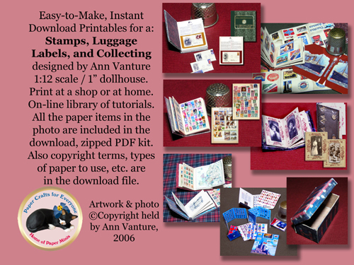 Stamps, emblems and collecting in 1:12 scale