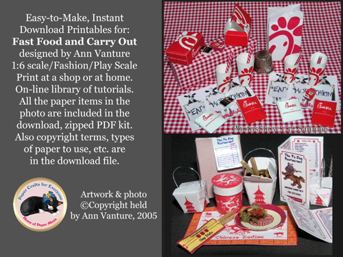 Fast Food and Carry Out for 1:6 scale