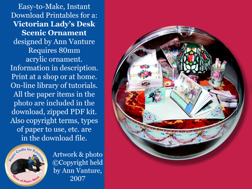 A Victorian Lady's Desk Scenic Ornament