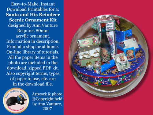 scenic ornament 5 Sanata and His Reindeer