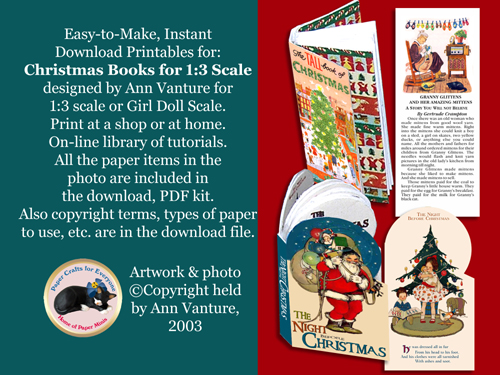 Christmas Books for 1:3 scale girl dolls