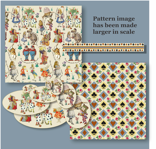 Alice in Wonderland wallpaper for 1:12 scale