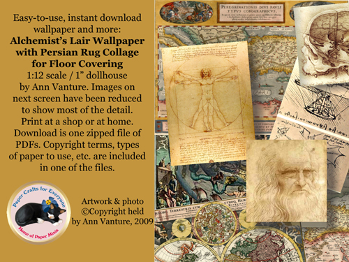 Alchemist's Lair Wallpaper 1:12 scale